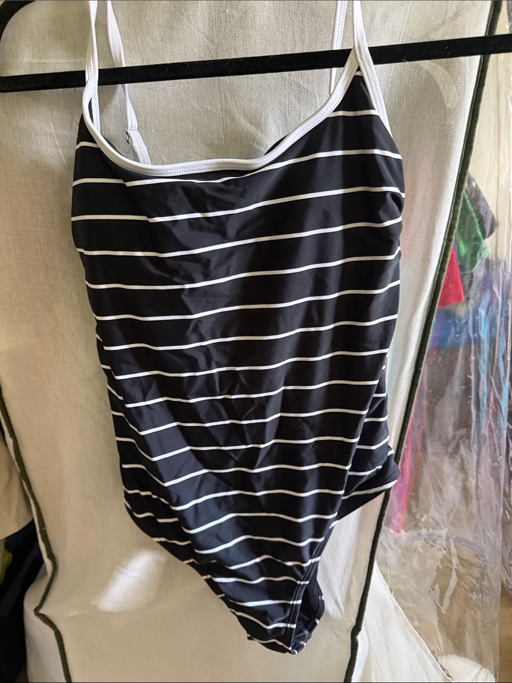 CUPSHE Black & White Striped Kids One-Piece Swimsuit BMWT MEDIUM